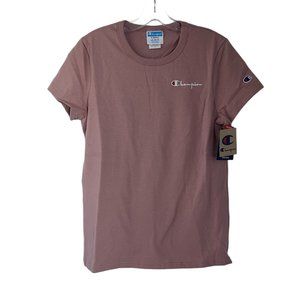 Champion Pink Beige Short Sleeve Crew Neck Boyfriend Tee T-Shirt X-Small XS